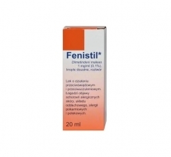Zdjęcie FENISTIL 1 mg/1 ml krople doustne 20 ml IMPORT RÓWNOLEGŁY