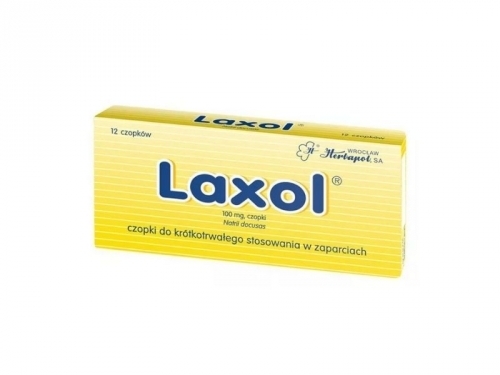 Zdjęcie LAXOL 100 mg czopki doodbytnicze 12 czopków