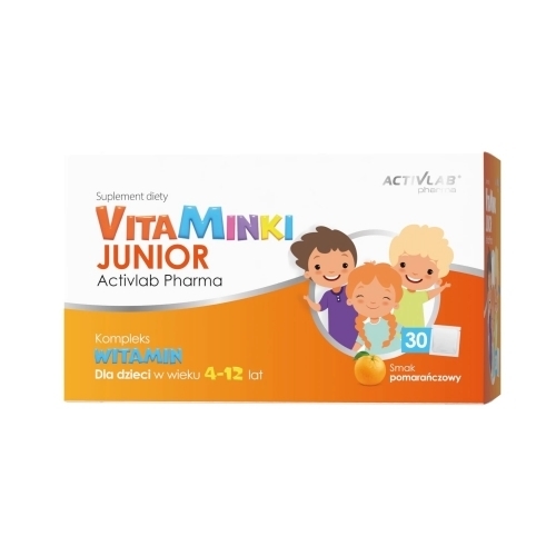 Zdjęcie ACTIVLAB VitaMinki Junior smak pomarańczowy 30 saszetek