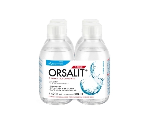 Zdjęcie ORSALIT drink truskawkowy 4 x 200 ml DATA 31.08.2024