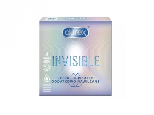 Zdjęcie DUREX Invisible dodatkowe nawilżenie prezerwatywy 3 szt