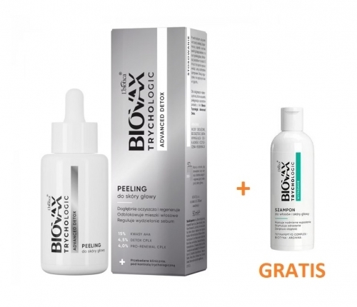 Zdjęcie BIOVAX TRYCHOLOGIC ADVANCED DETOX Peeling trychologiczny 50 ml + MINI SZAMPON 50 ml GRATIS