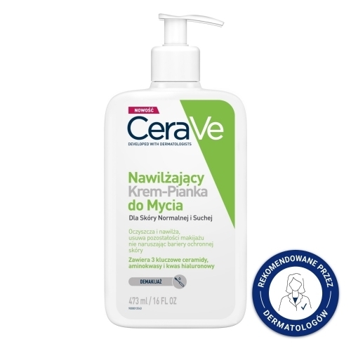 Zdjęcie CERAVE Nawilżający Krem-pianka do mycia 473 ml