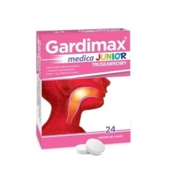 Zdjęcie GARDIMAX MEDICA JUNIOR smak truskawkowy 24 tabletki do ssania