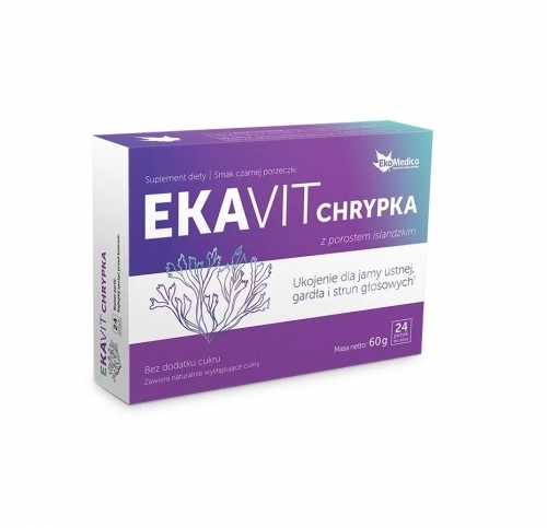 Zdjęcie EKAVIT CHRYPKA 24 pastylki do ssania