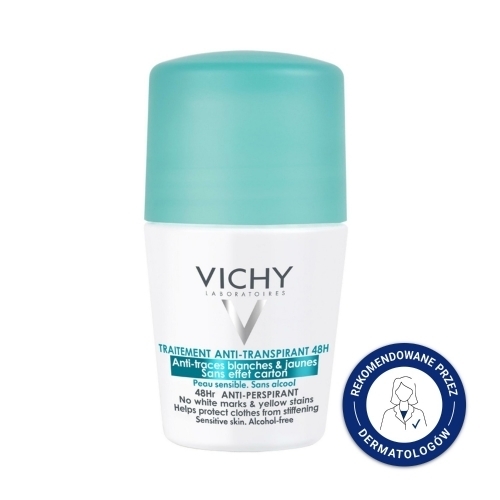 Zdjęcie VICHY Antyperspirant 48H Przeciw śladom na ubraniach roll-on 50 ml