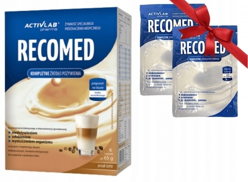 Zdjęcie ACTIVLAB RECOMED smak Latte 6 saszetek + SASZETKA RECOMED 65G GRATIS!