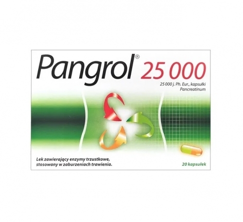 Zdjęcie PANGROL 25 000 j.m. 20 kapsułek (blistry)