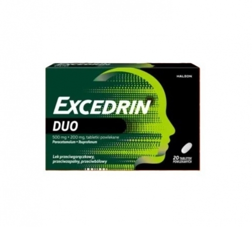 Zdjęcie EXCEDRIN DUO 200 mg + 500 mg 20 tabletek