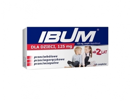 Zdjęcie IBUM DLA DZIECI 125 mg czopki doodbytnicze 10 czopków
