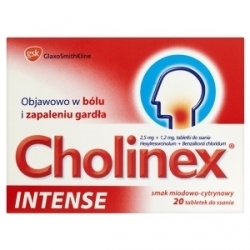 Zdjęcie CHOLINEX INTENSE miód - cytryna 20 tabletek