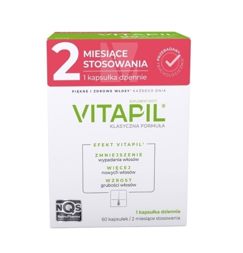 Zdjęcie  VITAPIL® klasyczna formuła – opakowanie na 2 miesiące przy wzmożonym wypadaniu włosów, 60 kapsułek