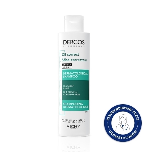 Zdjęcie VICHY DERCOS OIL CORRECT Szampon normalizujący sebum dla przetłuszczających się włosów 200 ml