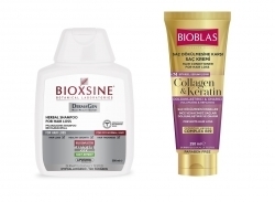 Zdjęcie BIOXSINE ZESTAW Szampon włosy normalne 300 ml+ Bioblas Odżywka kolagenowo-keratynowa 250 ml