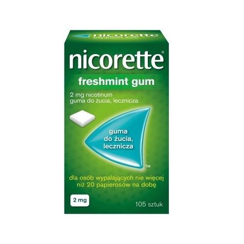 Zdjęcie NICORETTE FRESHMINT GUM gumy do żucia 2 mg 105 sztuk