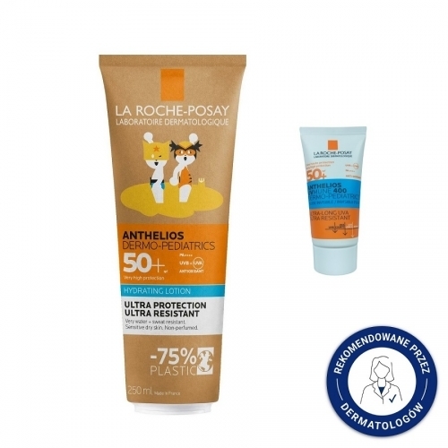 Zdjęcie LA ROCHE-POSAY ANTHELIOS Mleczko do ciała dla dzieci SPF50+ 250 ml + GRATIS FLUIDE INVISIBLE 15 ml