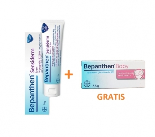 Zdjęcie BEPANTHEN SENSIDERM Krem 50 g + BABY maść ochronna 3,5 g GRATIS