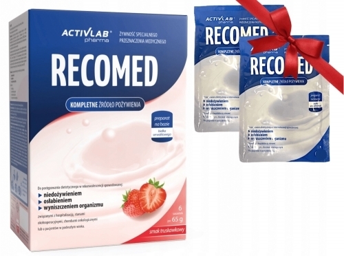 Zdjęcie ACTIVLAB RECOMED smak truskawkowy 6 saszetek + SASZETKA RECOMED 65G GRATIS!