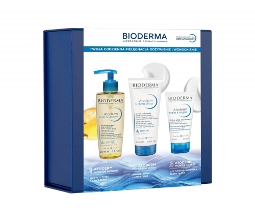 Zdjęcie BIODERMA ZESTAW ATODERM Olejek do mycia 200 ml + Krem do ciała 200 ml + Krem do rąk 50 ml