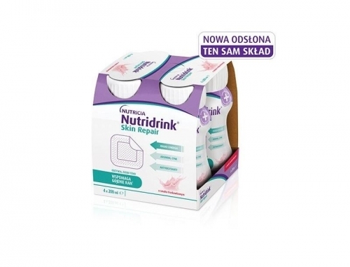 Zdjęcie NUTRIDRINK SKIN REPAIR Smak truskawkowy 4 butelki po 200 ml