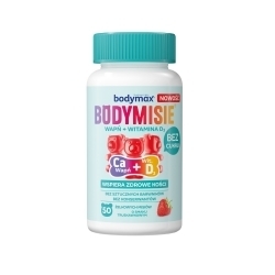 Zdjęcie BODYMAX BODYMISIE Wapń + Witamina D3 żelki o smaku truskawkowym 50 sztuk