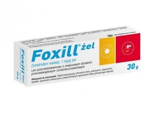Zdjęcie FOXILL 1 mg/g żel na skórę na poparzenia i ukąszenia owadów 30 g DATA 30.06.2024