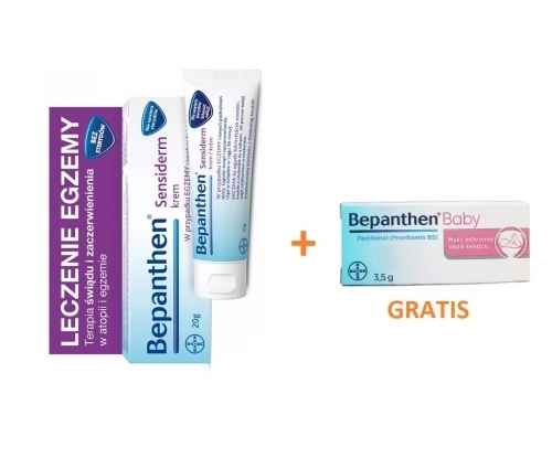 Zdjęcie BEPANTHEN SENSIDERM Krem 20 g + BABY maść ochronna 3,5 g GRATIS