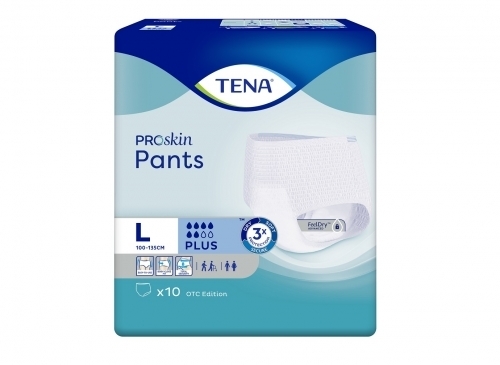 Zdjęcie TENA PANTS PROSKIN PLUS Majtki chłonne OTC Edition L 10 sztuk