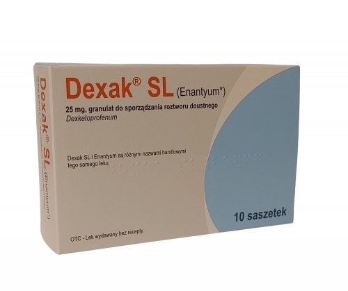 Zdjęcie DEXAK SL 25 mg 10 saszetek IMPORT RÓWNOLEGŁY MEDEZIN