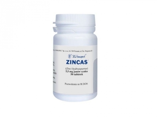 Zdjęcie ZINCAS 5,5 mg 50 tabletek