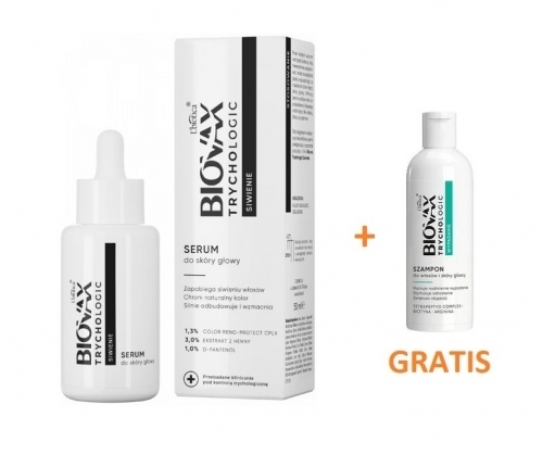 Zdjęcie BIOVAX TRYCHOLOGIC SIWIENIE Serum do skóry głowy 50 ml + MINI SZAMPON 50 ml GRATIS