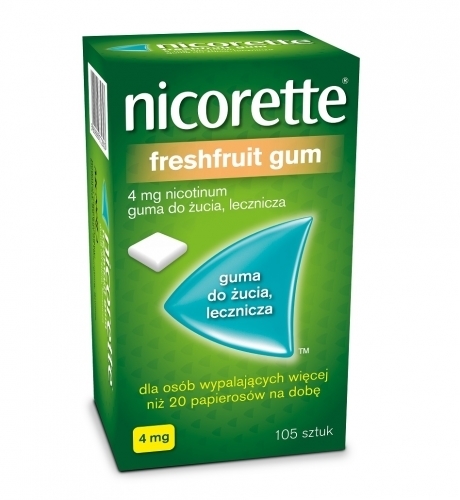 Zdjęcie NICORETTE FRESHFRUIT GUM 4 mg 105 sztuk