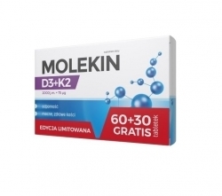 Zdjęcie MOLEKIN D3 + K2 60 tabletek (+ 30 tabletek gratis)