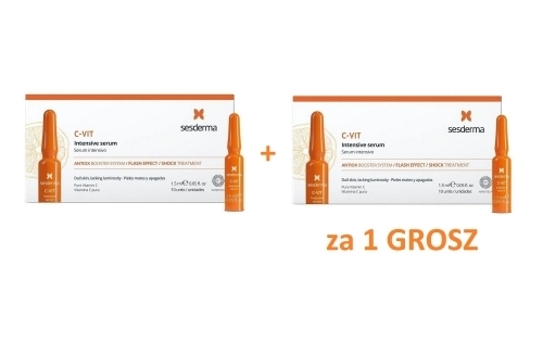 Zdjęcie SESDERMA C-VIT Serum 12% 1,5 ml 10 ampułek + C-VIT Serum 12% 1,5 ml 10 ampułek za 1 GROSZ