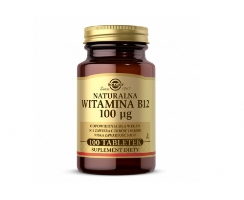 Zdjęcie SOLGAR Witamina B12 100 mcg naturalna 100 tabletek