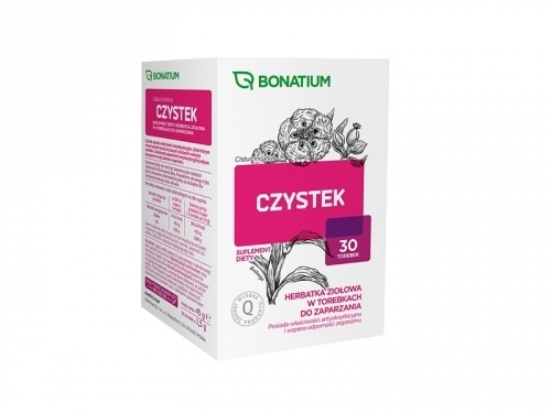 Zdjęcie BONATIUM CZYSTEK Herbatka ziołowa do zaparzania 1,5 g 30 saszetek