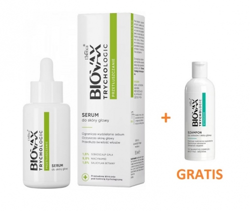 Zdjęcie BIOVAX TRYCHOLOGIC PRZETŁUSZCZANIE Serum do włosów i skóry głowy 50 ml + MINI SZAMPON 50 ml GRATIS