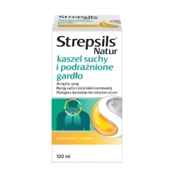 Zdjęcie STREPSILS Natur kaszel suchy i podrażnione gardło syrop 100 ml