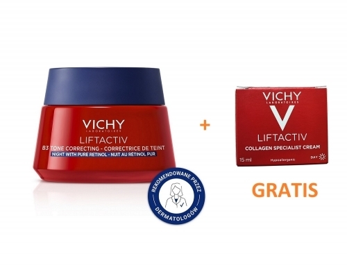 Zdjęcie VICHY LIFTACTIV SPECIALIST B3 PIGMENT Krem na noc 50 ml + SPECIALIST Krem na dzień 15 ml GRATIS