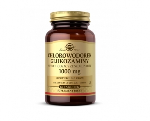 Zdjęcie SOLGAR Chlorowodorek glukozaminy 1000 mg 60 tabletek DATA 31.07.2024