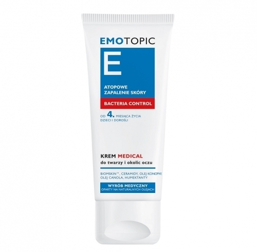 Zdjęcie EMOTOPIC BACTERIA CONTROL Krem MEDICAL do twarzy i okolic oczu 50 ml