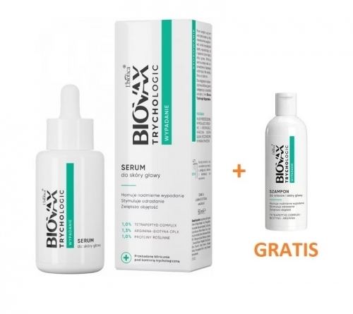 Zdjęcie BIOVAX TRYCHOLOGIC WYPADANIE Serum do skóry głowy 50 ml + MINI SZAMPON 50 ml GRATIS