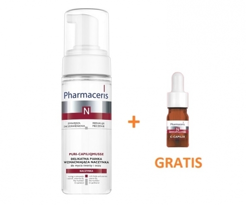 Zdjęcie PHARMACERIS N PURI-CAPILIQMUSSE Pianka wzmacniająca naczynka 150 ml + GRATIS