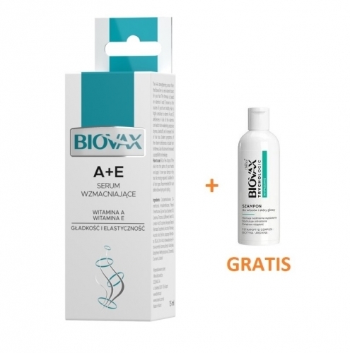 Zdjęcie BIOVAX Serum wzmacniające do włosów z witaminami A + E 15 ml + MINI SZAMPON 50 ml GRATIS