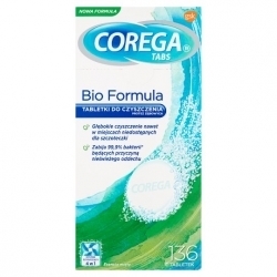 Zdjęcie COREGA Tabs Bio Formuła tabletki do czyszczenia protez zębowych 136 tabletek