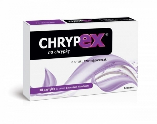 Zdjęcie CHRYPEX smak czarna porzeczka 30 tabletek DATA 15.08.2024
