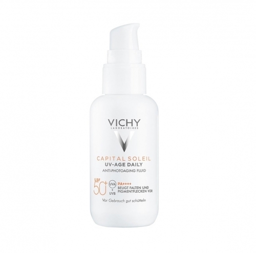 Zdjęcie VICHY CAPITAL SOLEIL UV-AGE DAILY Fluid przeciw fotostarzeniu się skóry SPF50+ 40 ml