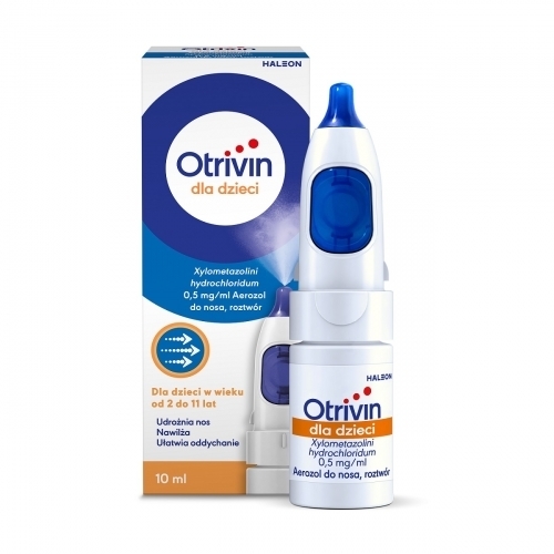 Zdjęcie OTRIVIN dla dzieci 0,5 mg/ml aerozol do nosa 10 ml