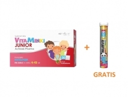 Zdjęcie ACTIVLAB VitaMinki Junior smak truskawkowy 30 saszetek + MULTIVIT Kids 20 tab GRATIS DATA 26.04.25