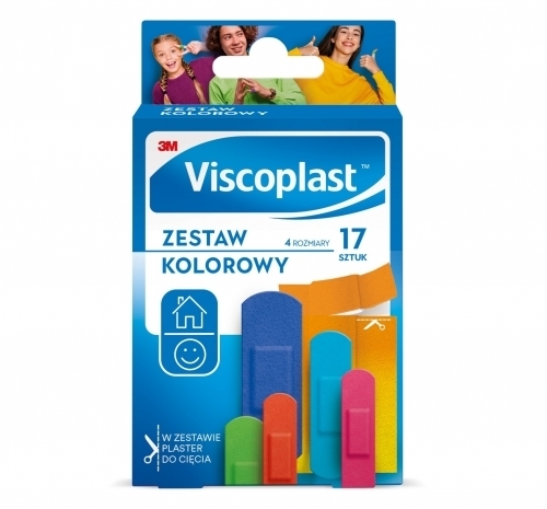 Zdjęcie VISCOPLAST Zestaw Kolorowy plastry 17 sztuk